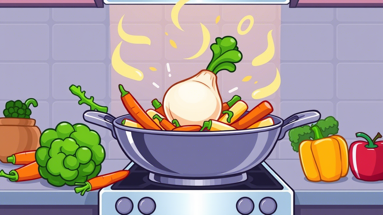 Turnip Stir Fry for a Colorful Plate