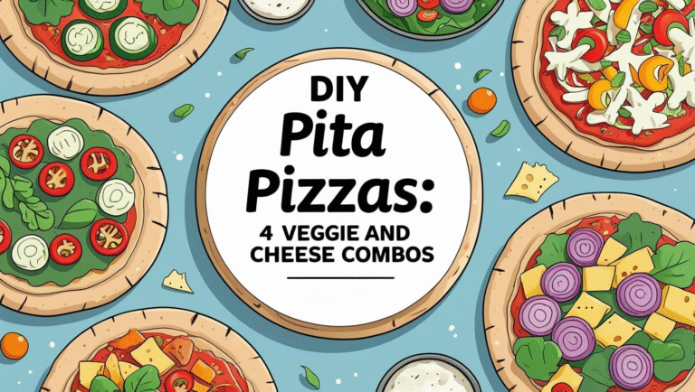 DIY Pita Pizzas 4 Veggie and Cheese Combos